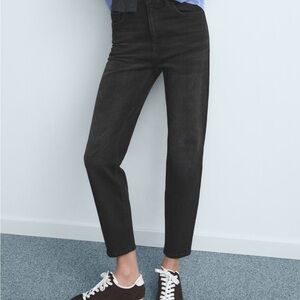 Mango Newmom Classic Black Faded Women's Jeans